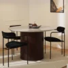 Abby Dining Table, light beige/dark wood