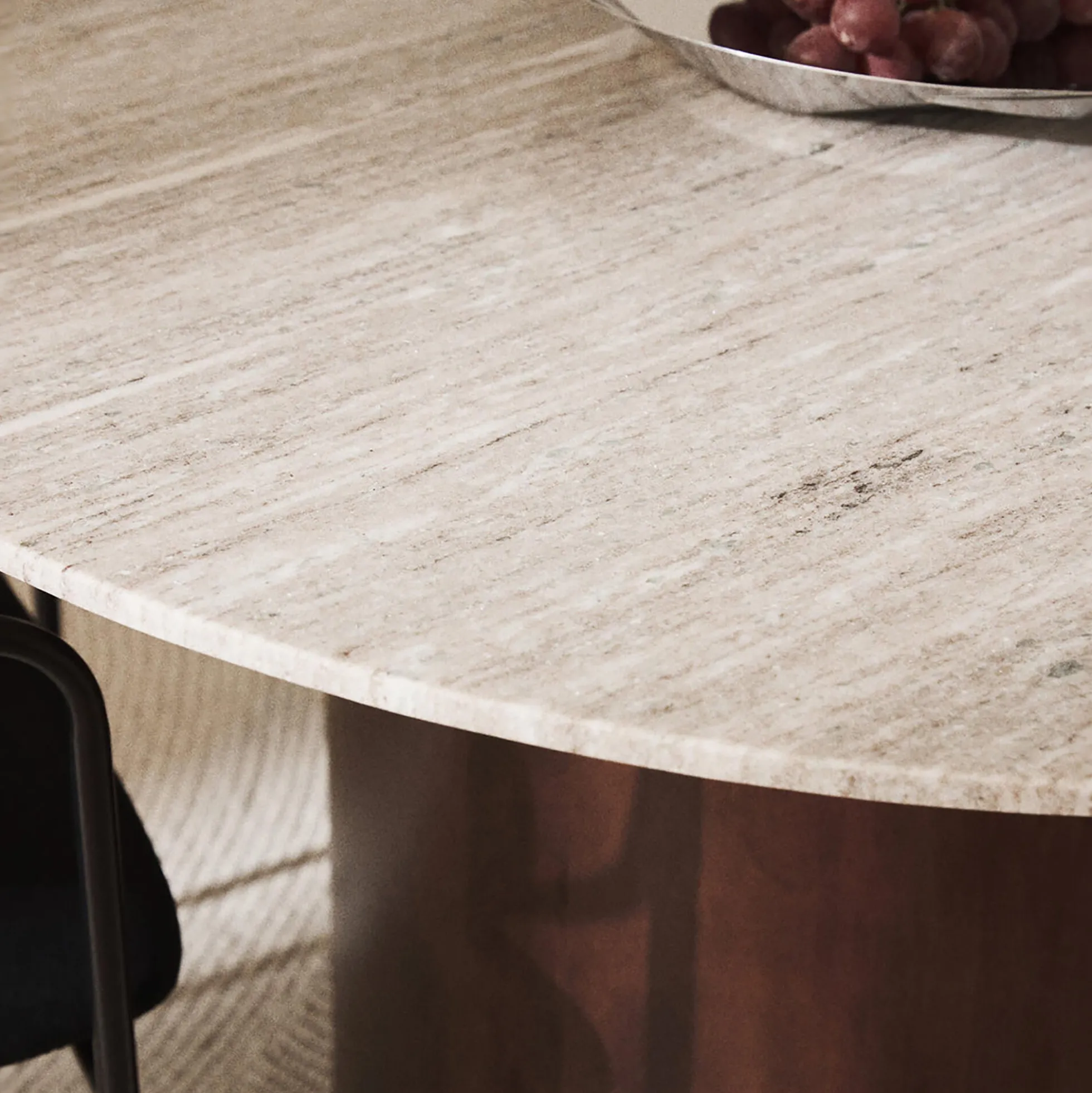 Abby Dining Table, light beige/dark wood