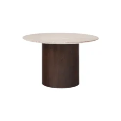 Abby Dining Table, light beige/dark wood