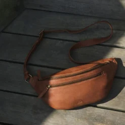 AiloMBG Bum Bag, Soft Vintage, cognac w/br. gold