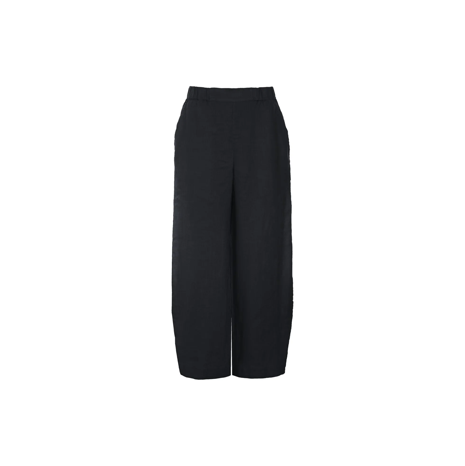 Airy linen elastik bukser, black