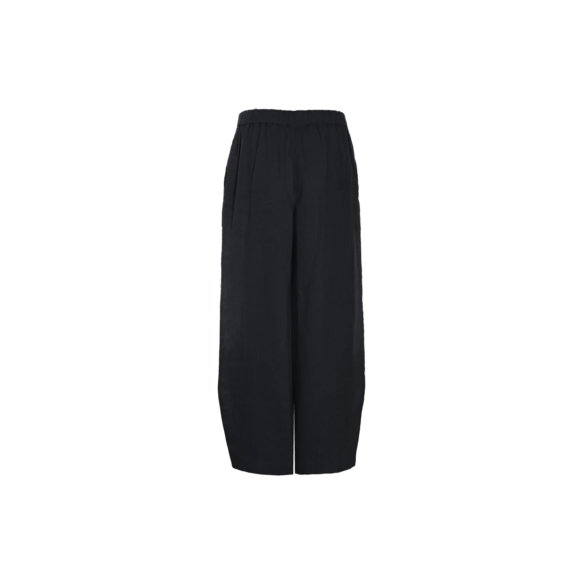Airy linen elastik bukser, black