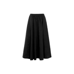 Airy linen nederdel, black