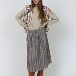 AkaneLL Midi Skirt, beige