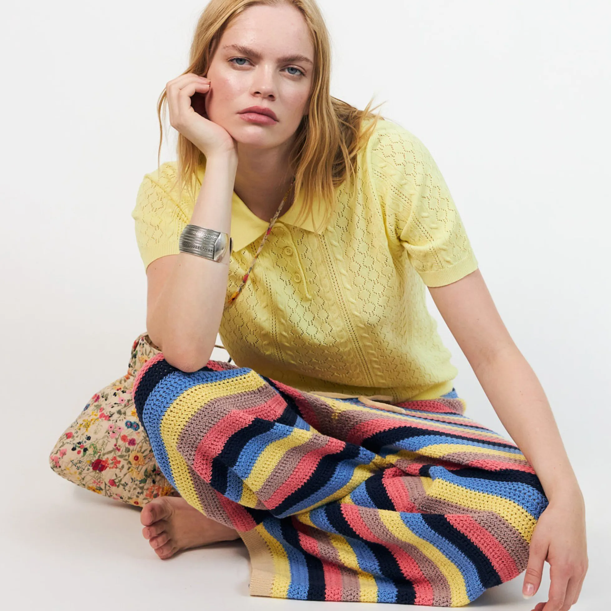 AlaiaLL Polo Knit S/S, neon yellow