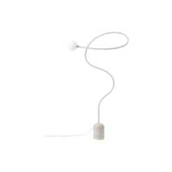 Alina Floor Lamp with Marble Base, white/beige