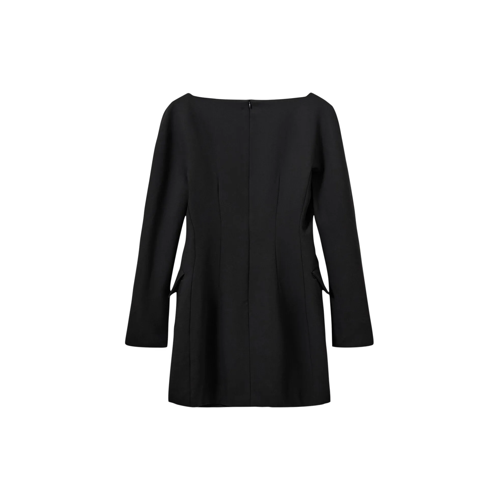 ALLIESW FITTED SHORT DRESS, black