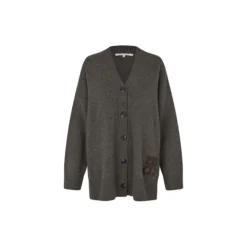 Alpha Knit Monogram Cardigan, black olive