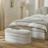 Alto Bench with Storage Space, bouclé off white