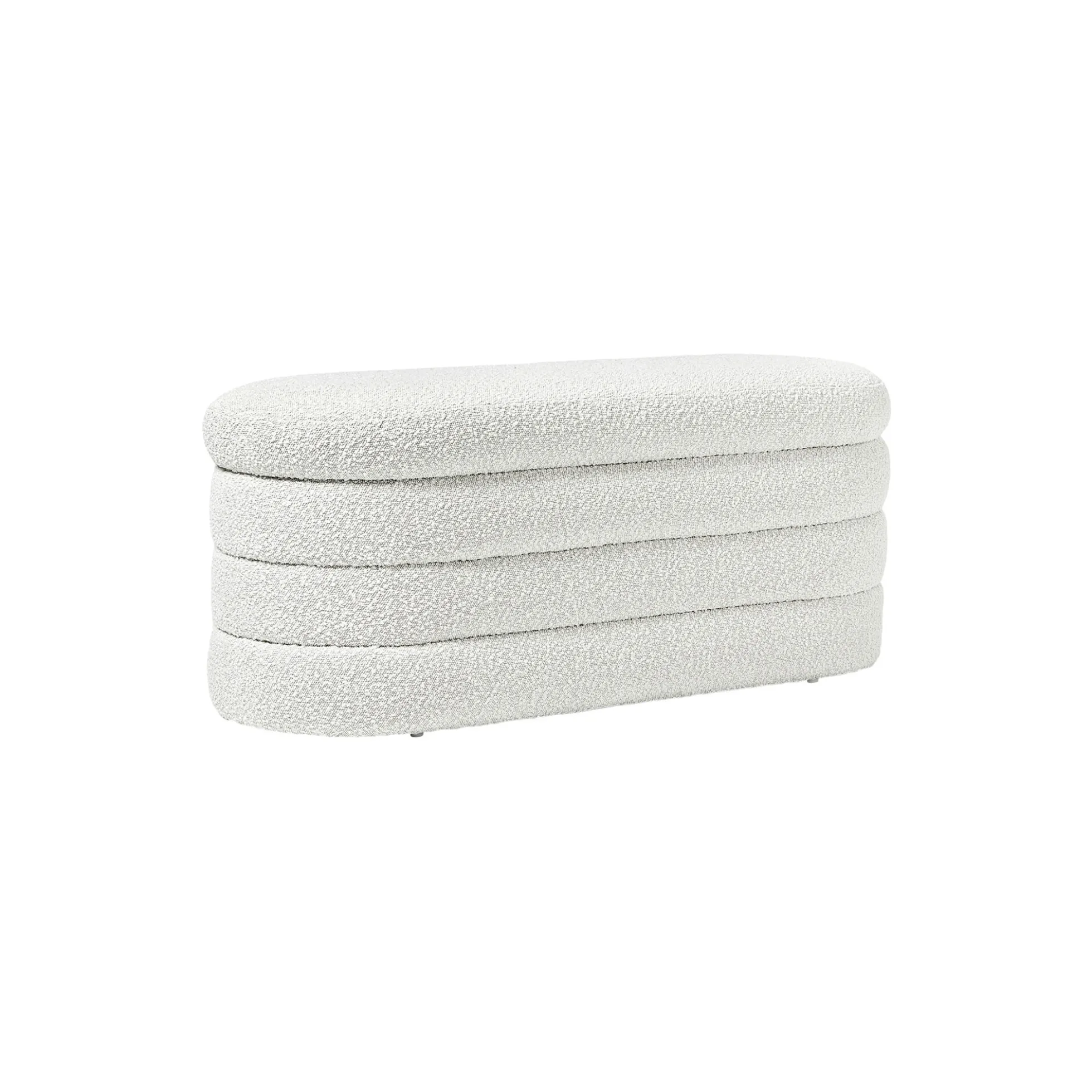 Alto Bench with Storage Space, bouclé off white