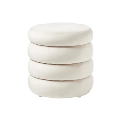 Alto Pouf with Storage Space, feather off white