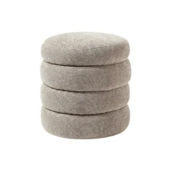Alto Pouf with Storage Space, woven taupe