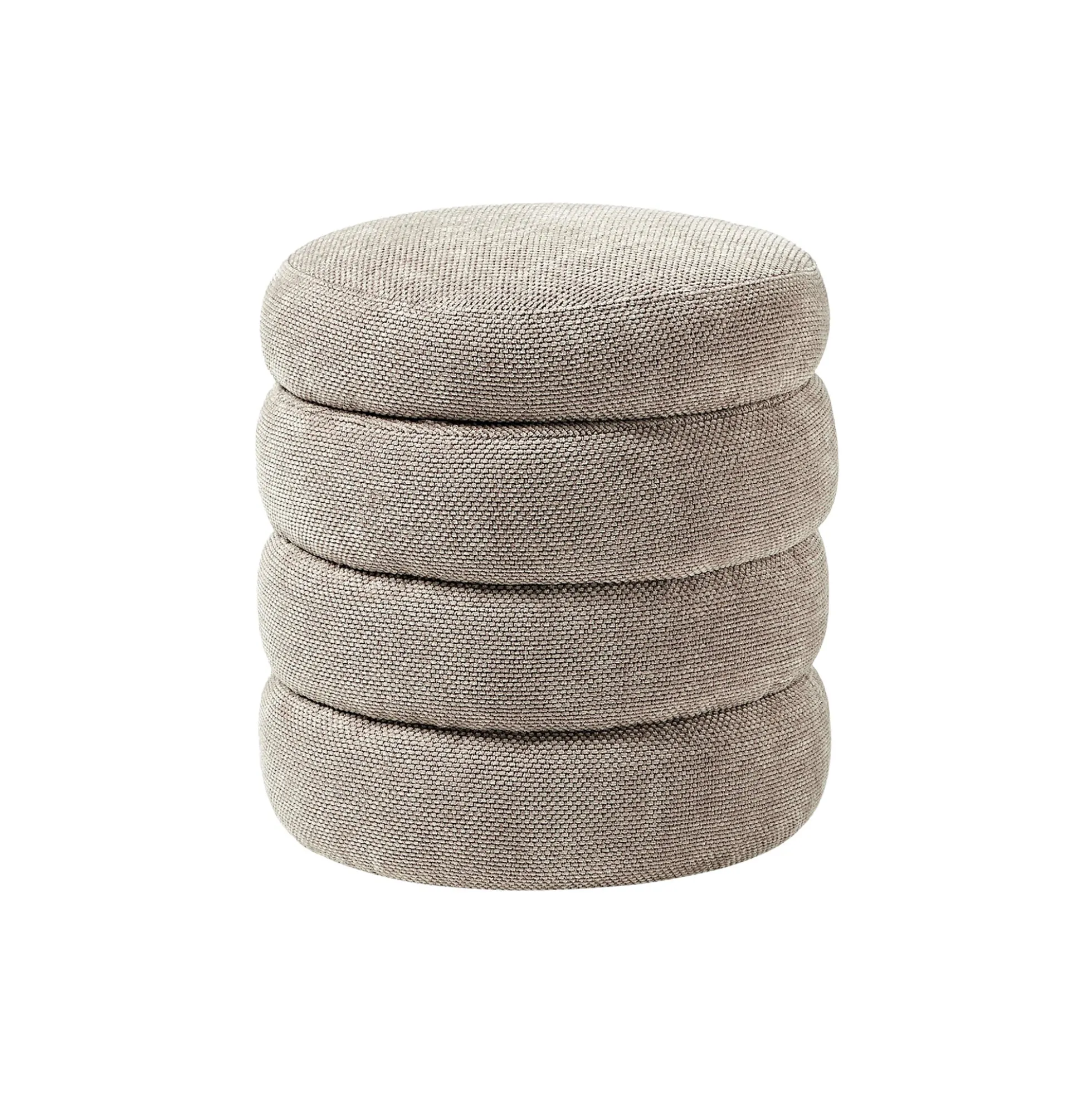 Alto Pouf with Storage Space, woven taupe