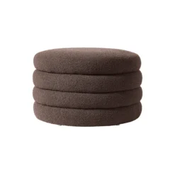Alto XL Stool with Storage Space, bouclé dark brown