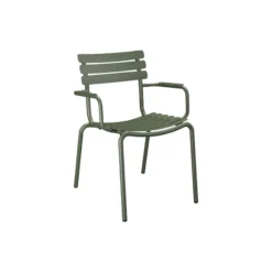 ALUA Dining Chair with Armrest, olive green