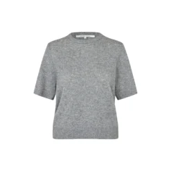 Amala Knit SS O-Neck, mid grey melange