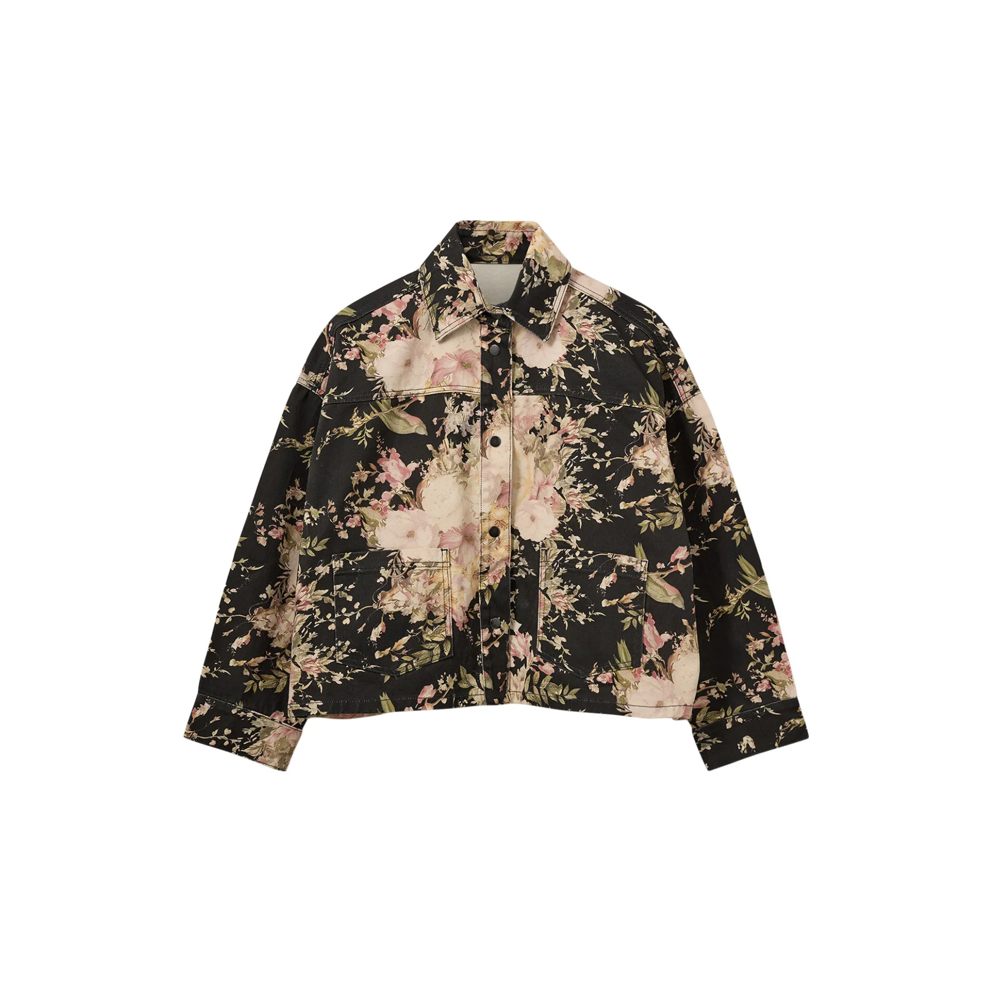 AmayaSW Boxy Denim Jacket, flower mix