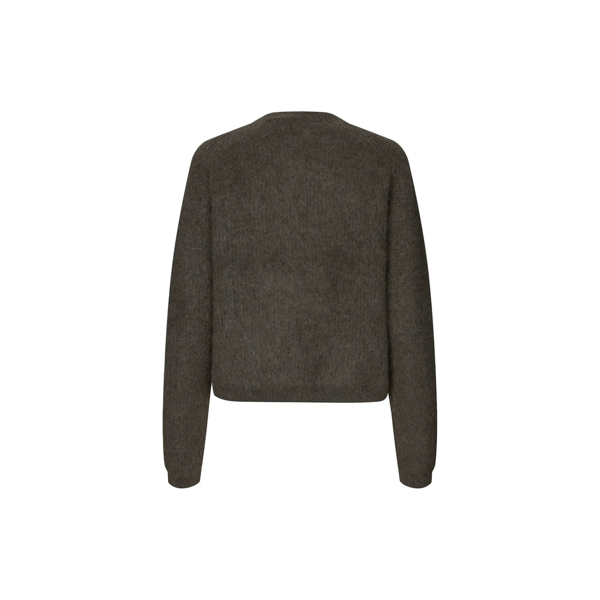 Andrea Knit Rib LS Cardigan, black olive