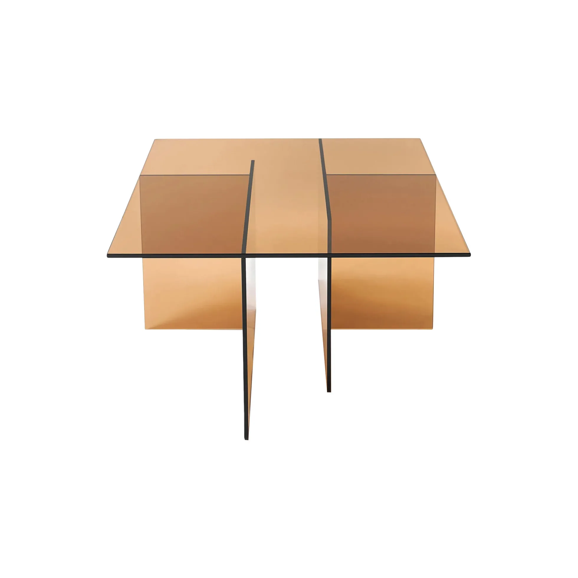 Anouk Glass Coffee Table, brown transparent