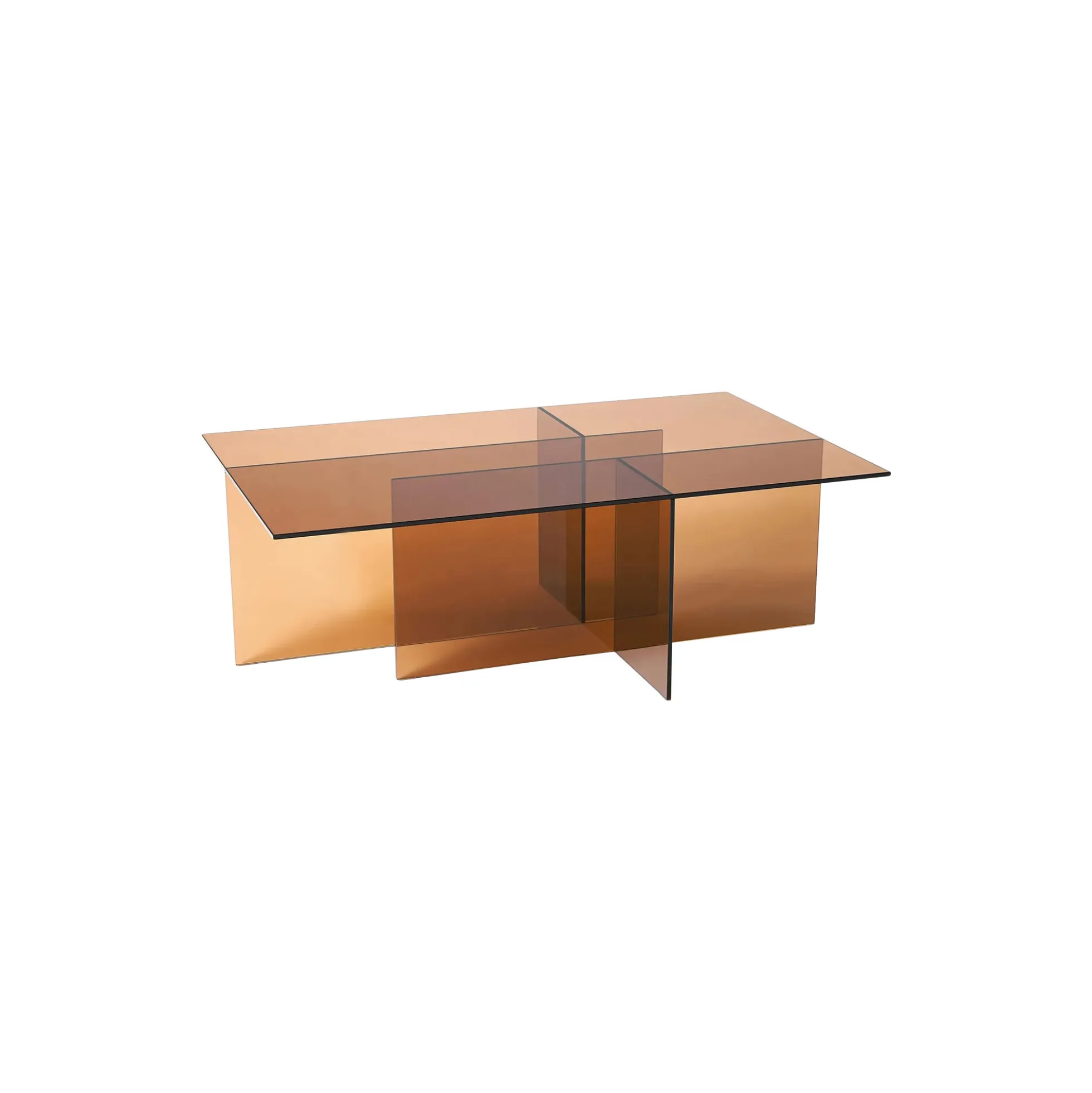 Anouk Glass Coffee Table, brown transparent