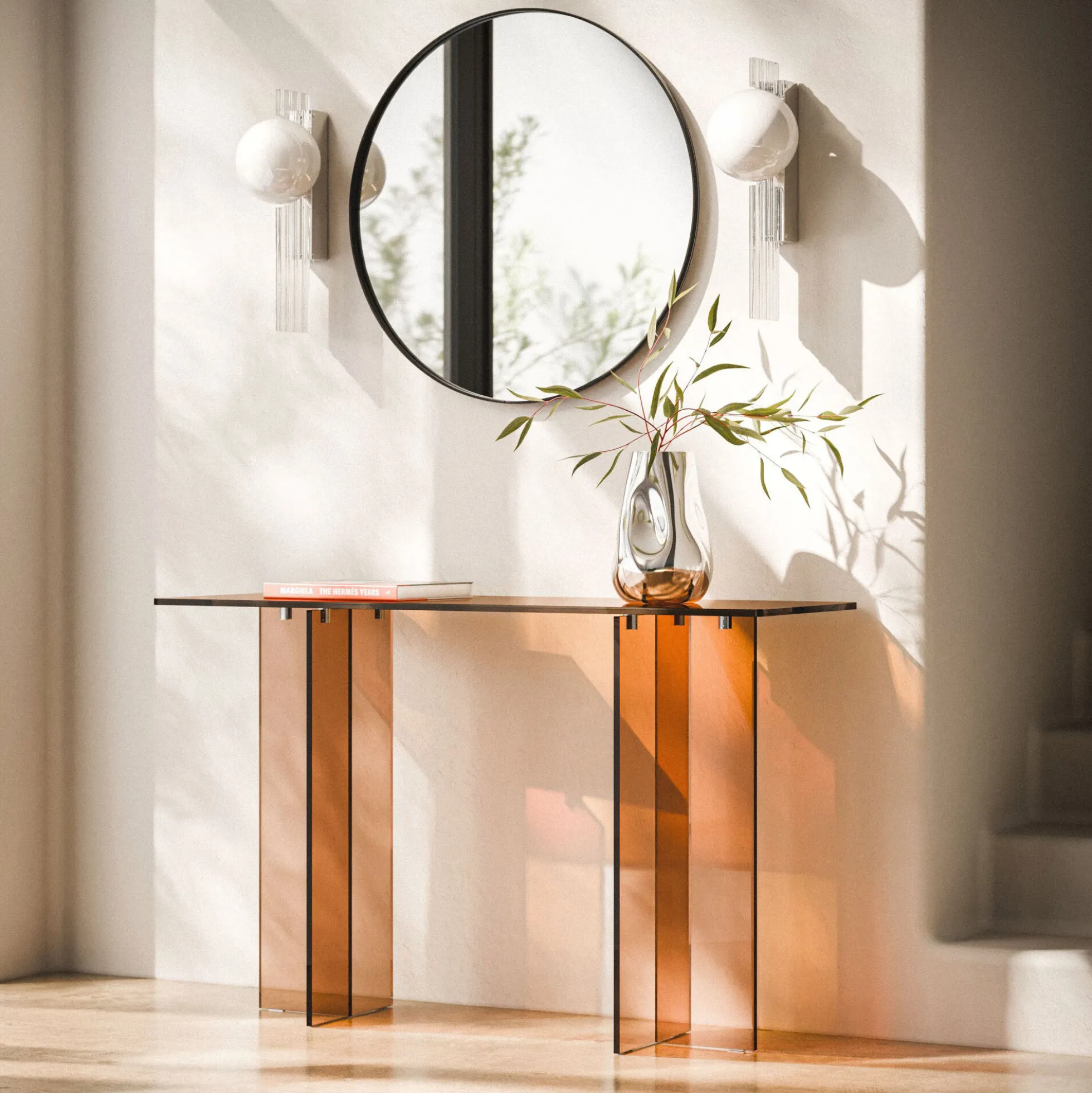 Anouk Glass Console, brown transparent