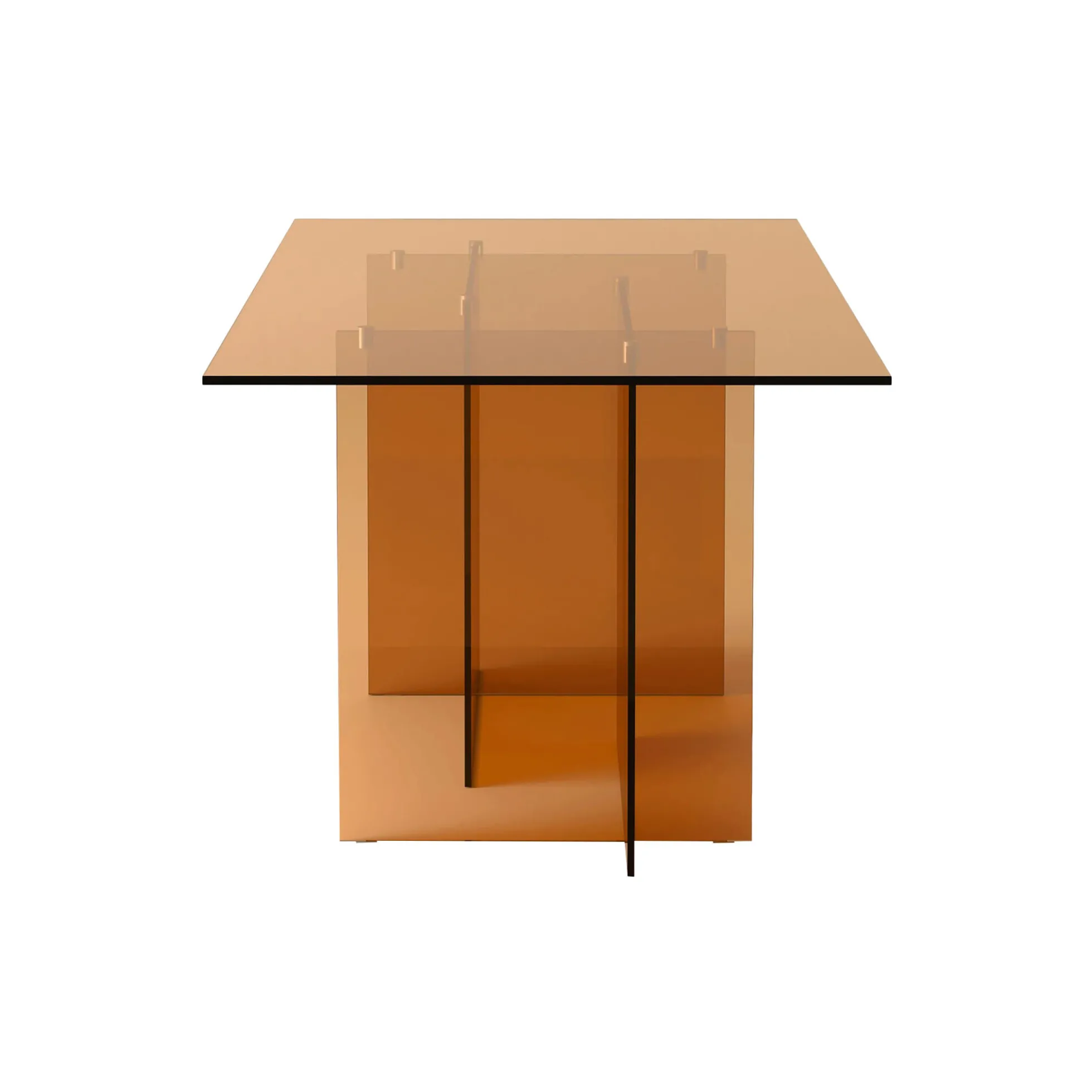 Anouk Glass Dining Table, brown transparent