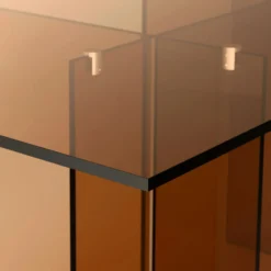 Anouk Glass Dining Table, brown transparent