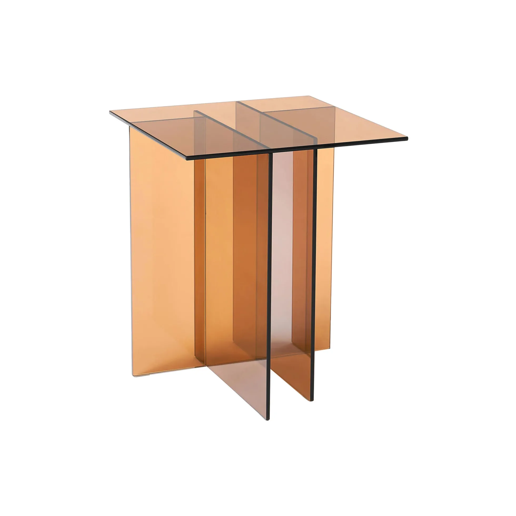 Anouk Glass Side Table, brown transparent