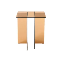 Anouk Glass Side Table, brown transparent