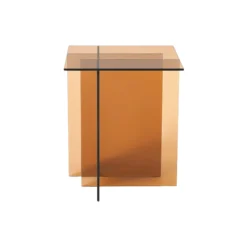 Anouk Glass Side Table, brown transparent