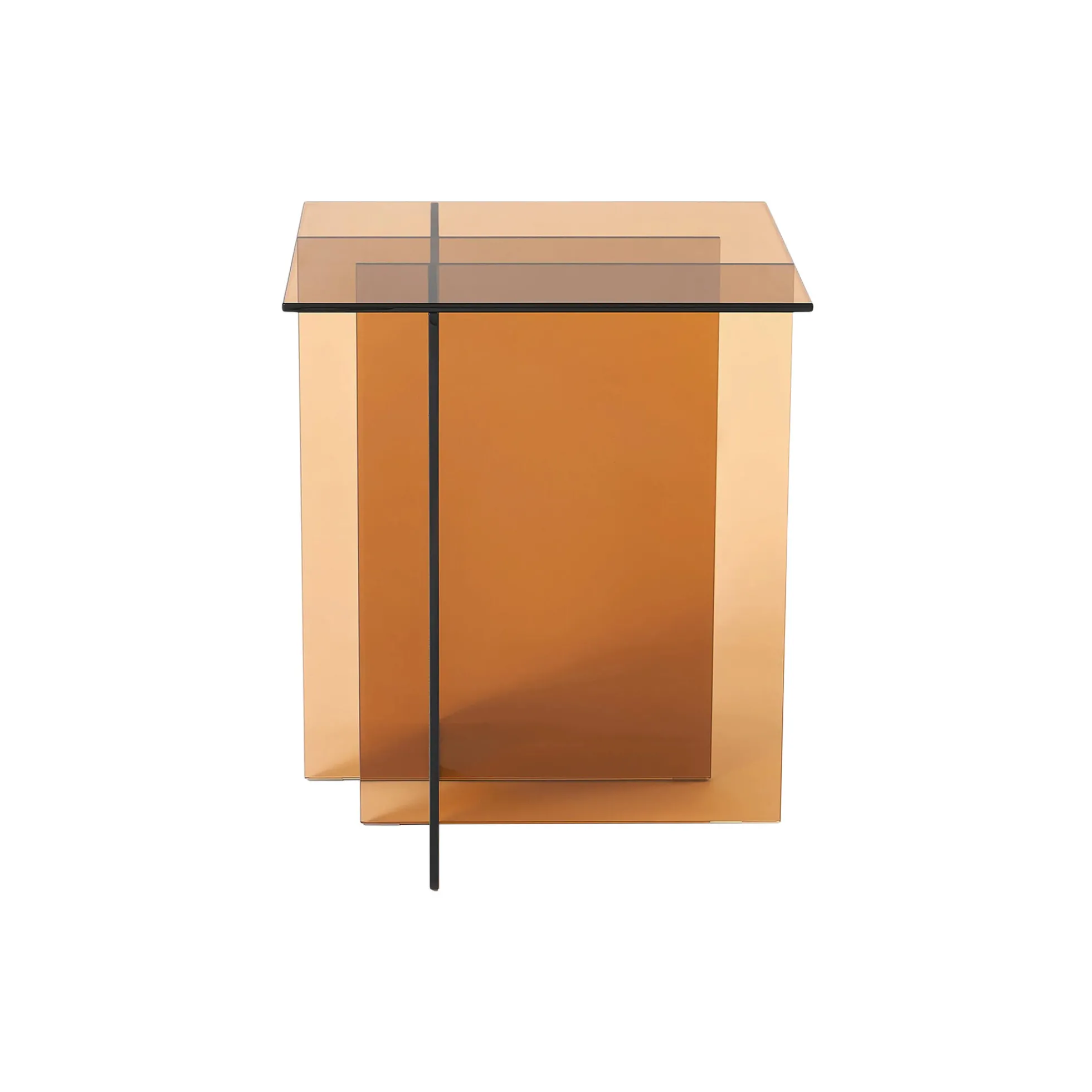 Anouk Glass Side Table, brown transparent