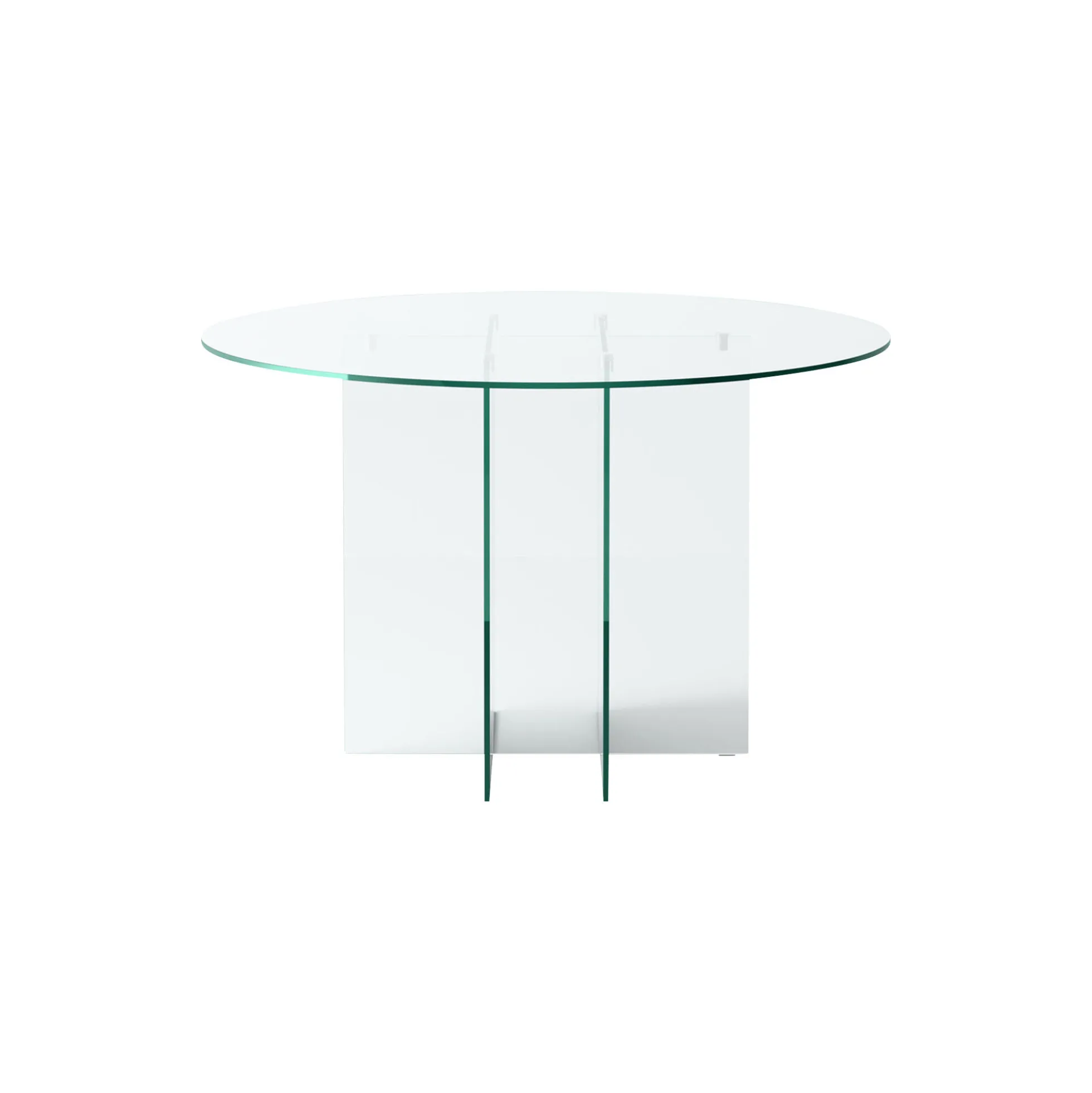 Anouk Round Glass Dining Table, transparent