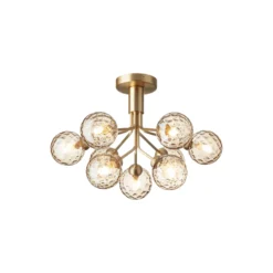 Apiales 9 Ceiling Lamp, brushed brass/optic gold