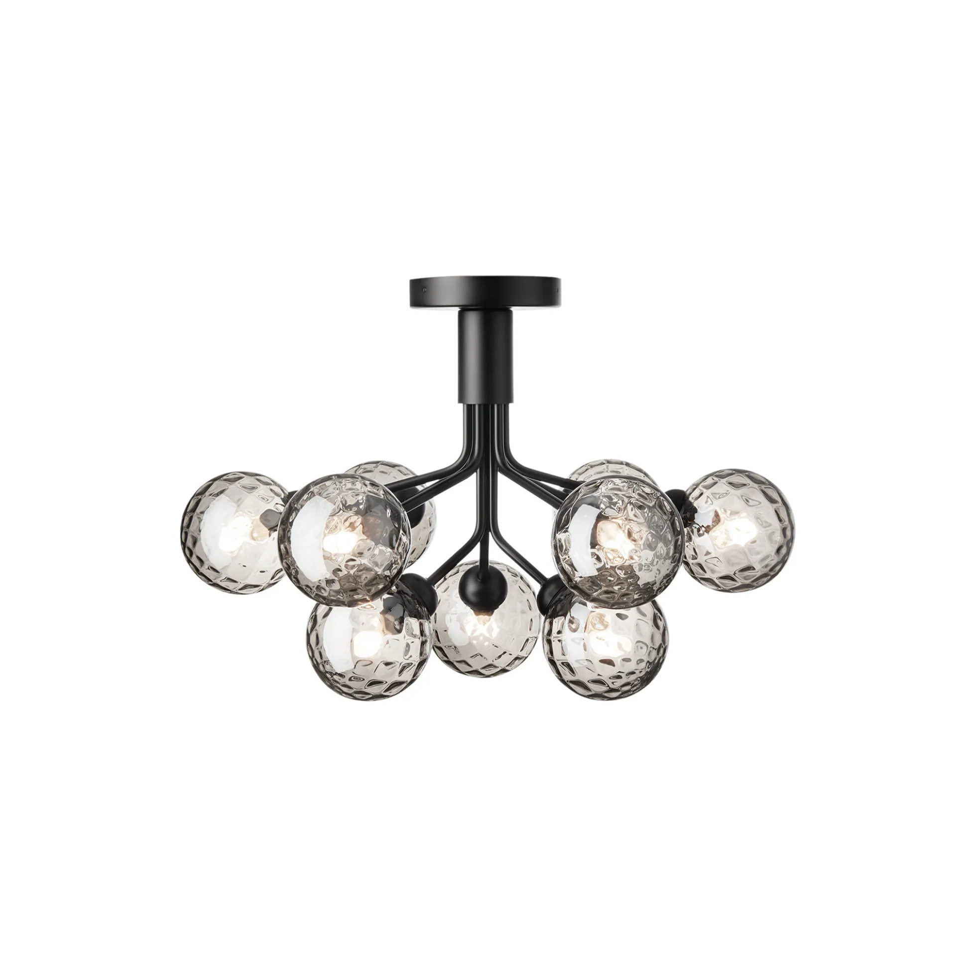 Apiales 9 Ceiling Lamp, satin black/optic smoked