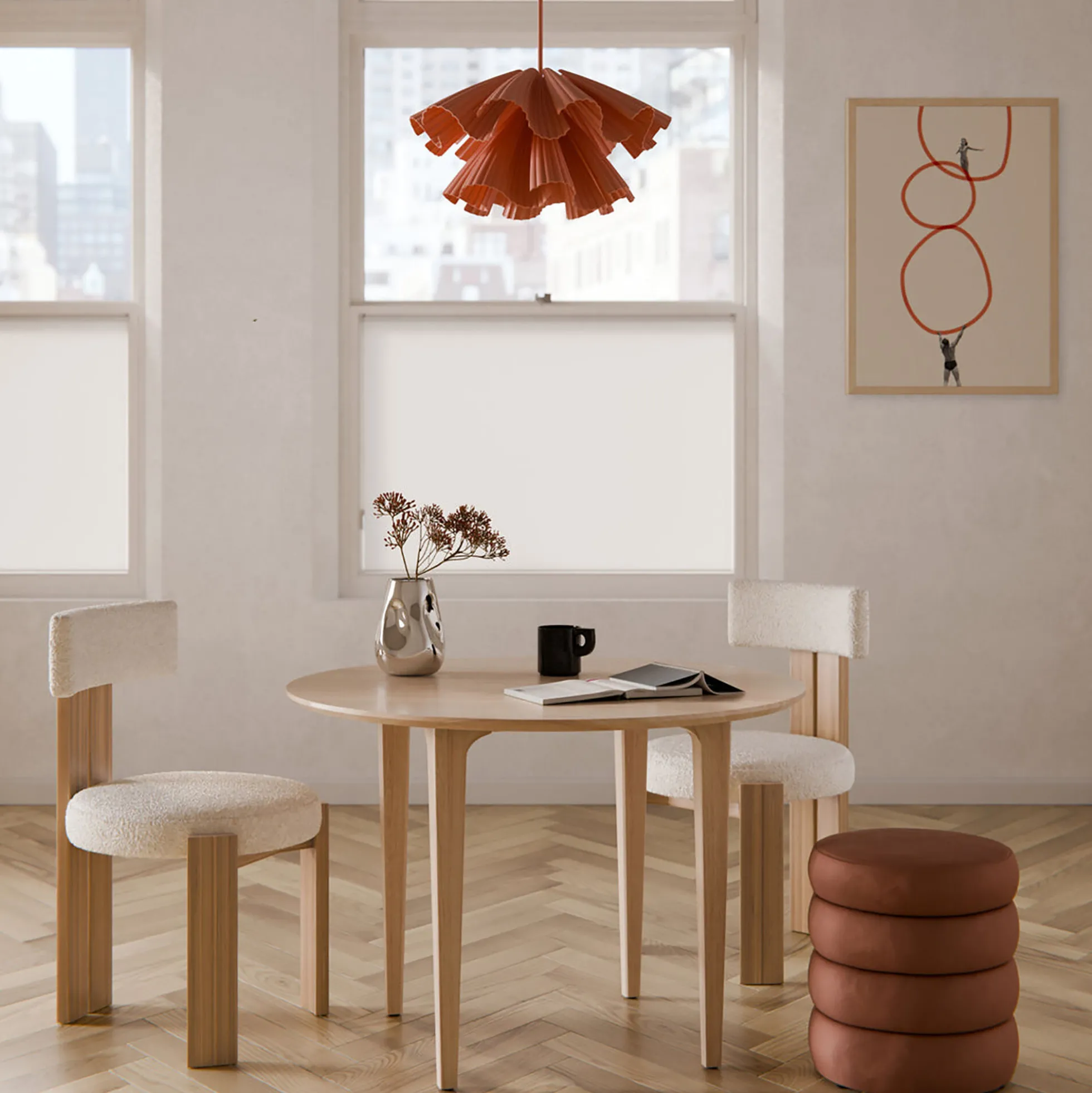 Archie Round Oak Dining Table, oak