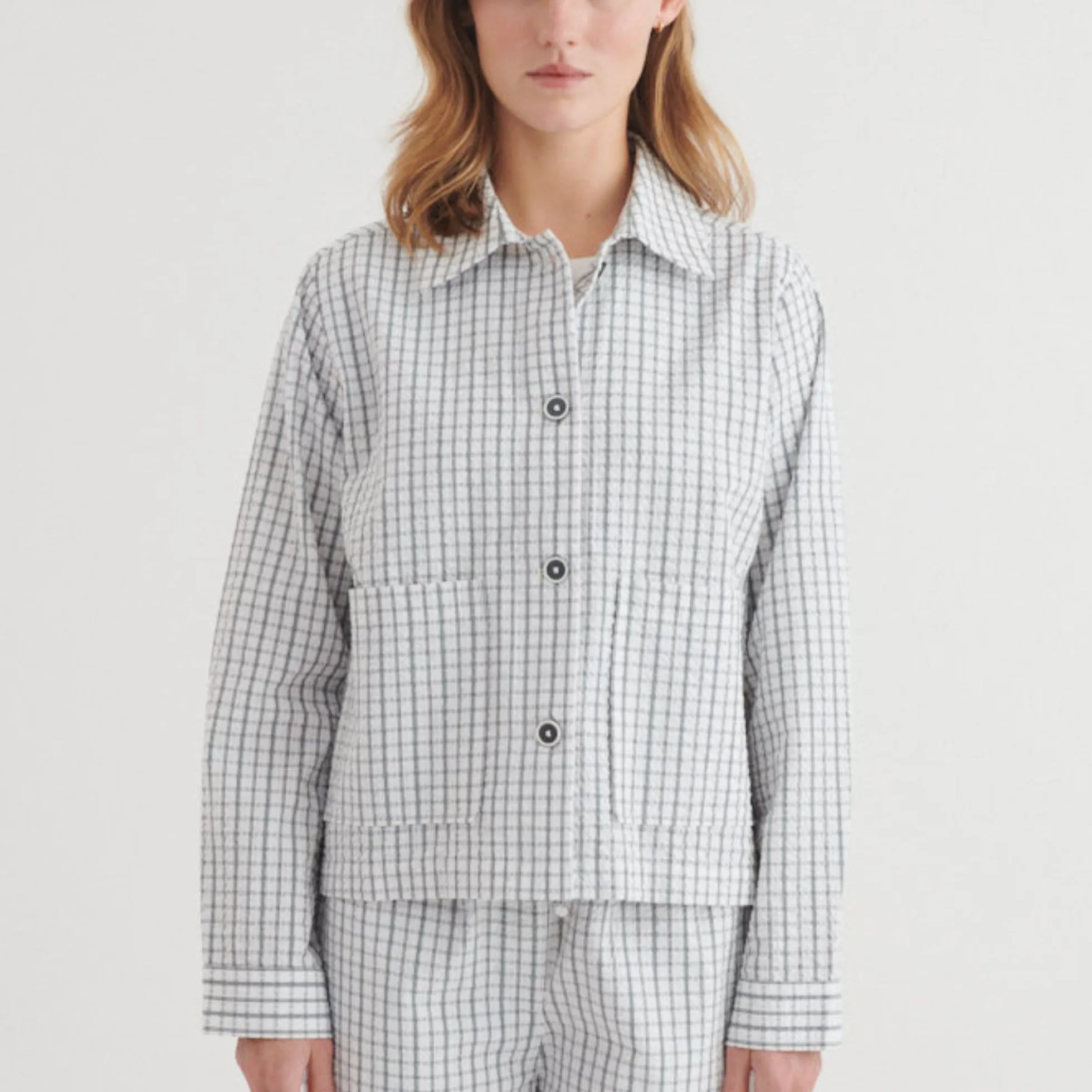 Asta Short Jacket, w. white / asphalt