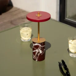 Asteria Move Mini Portable Lamp, red marble