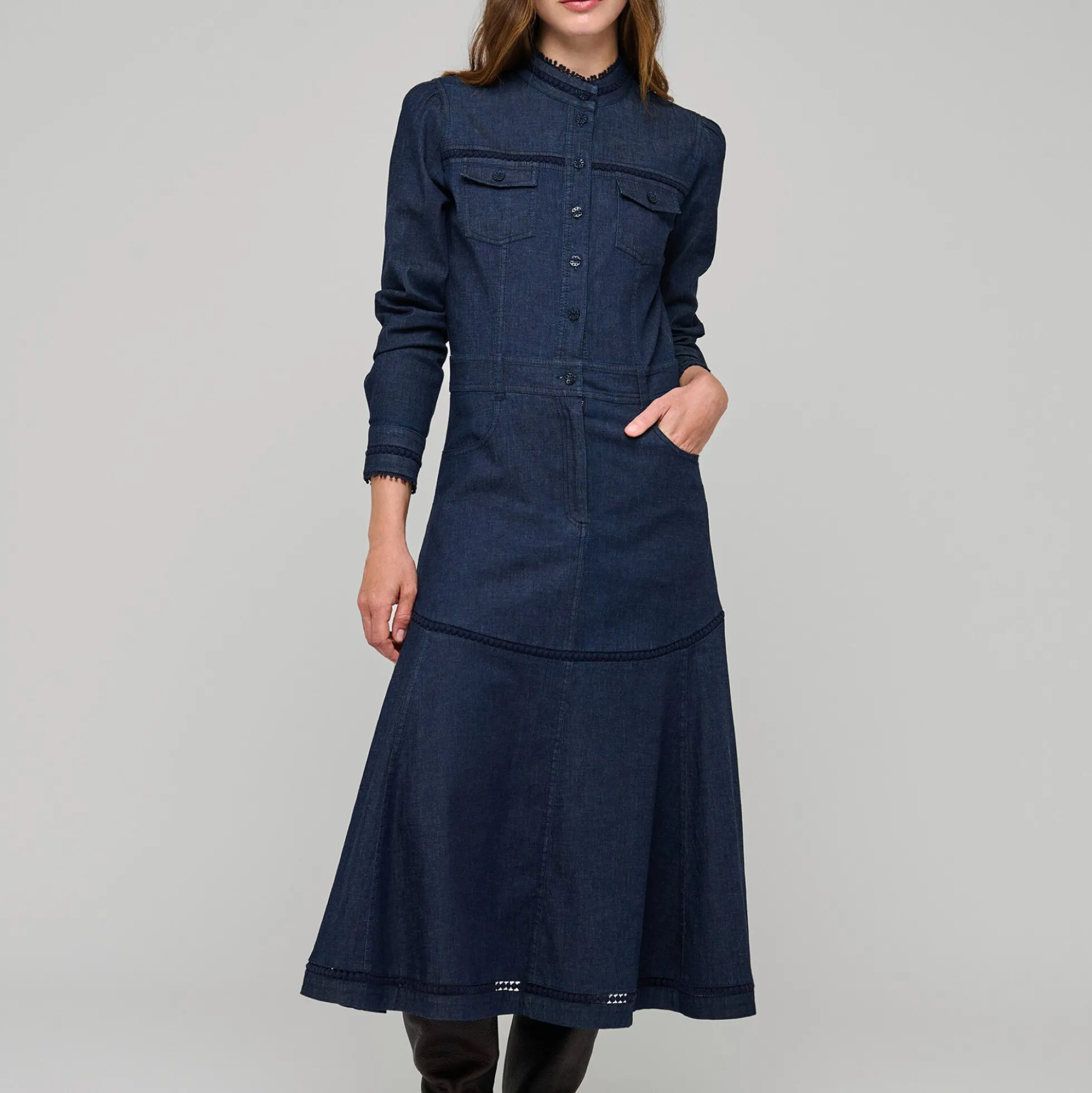 AugustaDEA Dress Midi, chambray blue