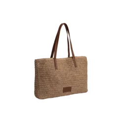 AvaniMBG Shopper, Raffia, natural w/cognac