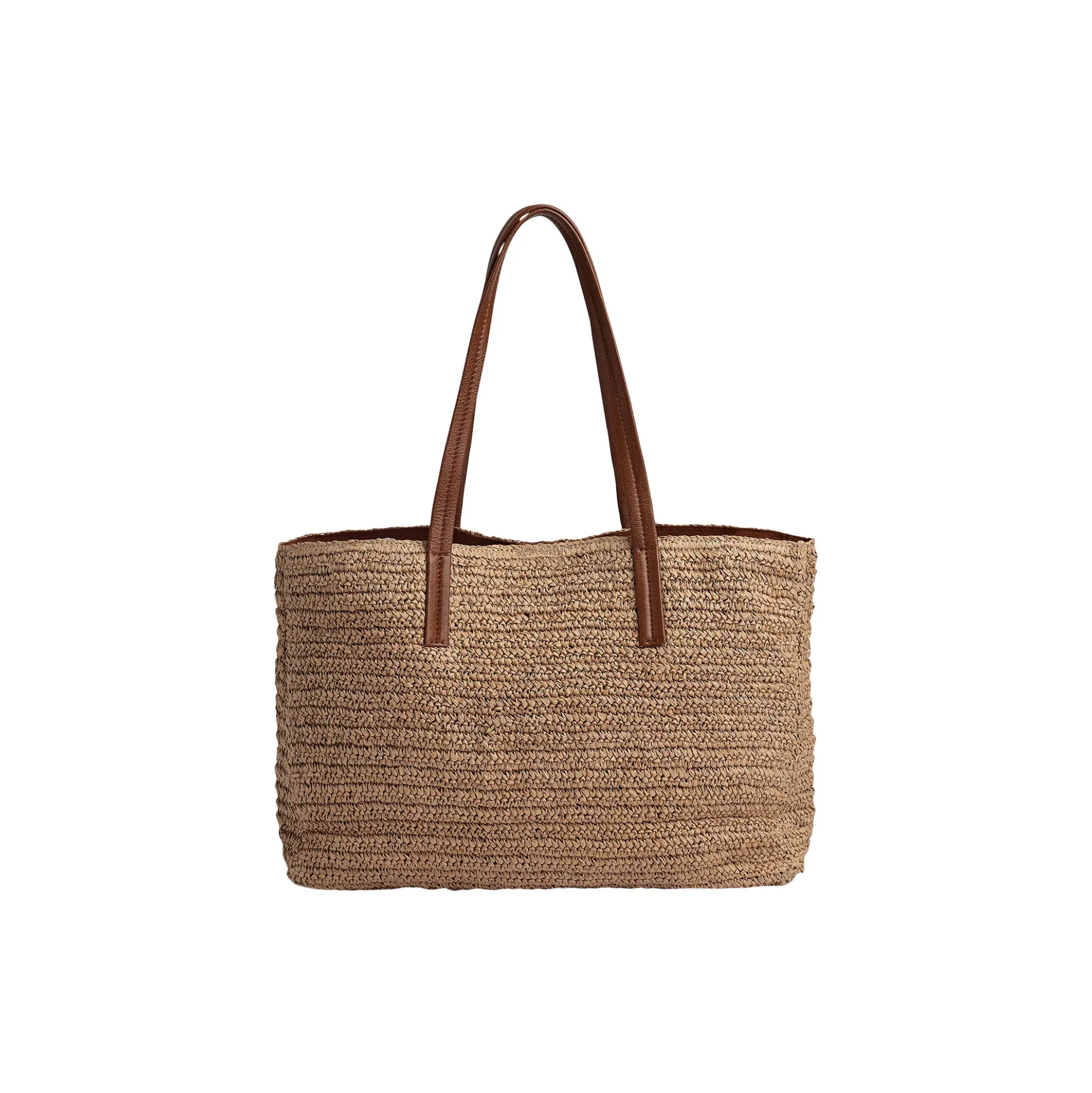 AvaniMBG Shopper, Raffia, natural w/cognac