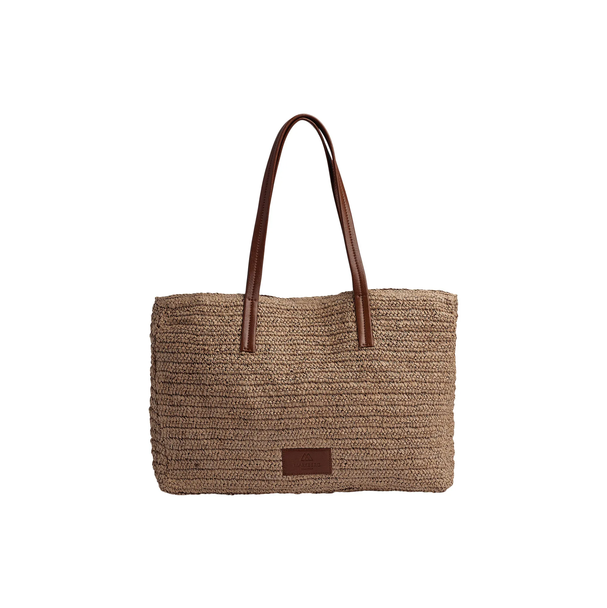 AvaniMBG Shopper, Raffia, natural w/cognac