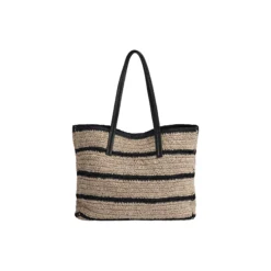 AvaniMBG Shopper, Raffia, natural/black mix w/black