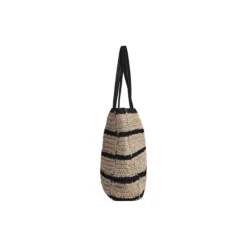 AvaniMBG Shopper, Raffia, natural/black mix w/black