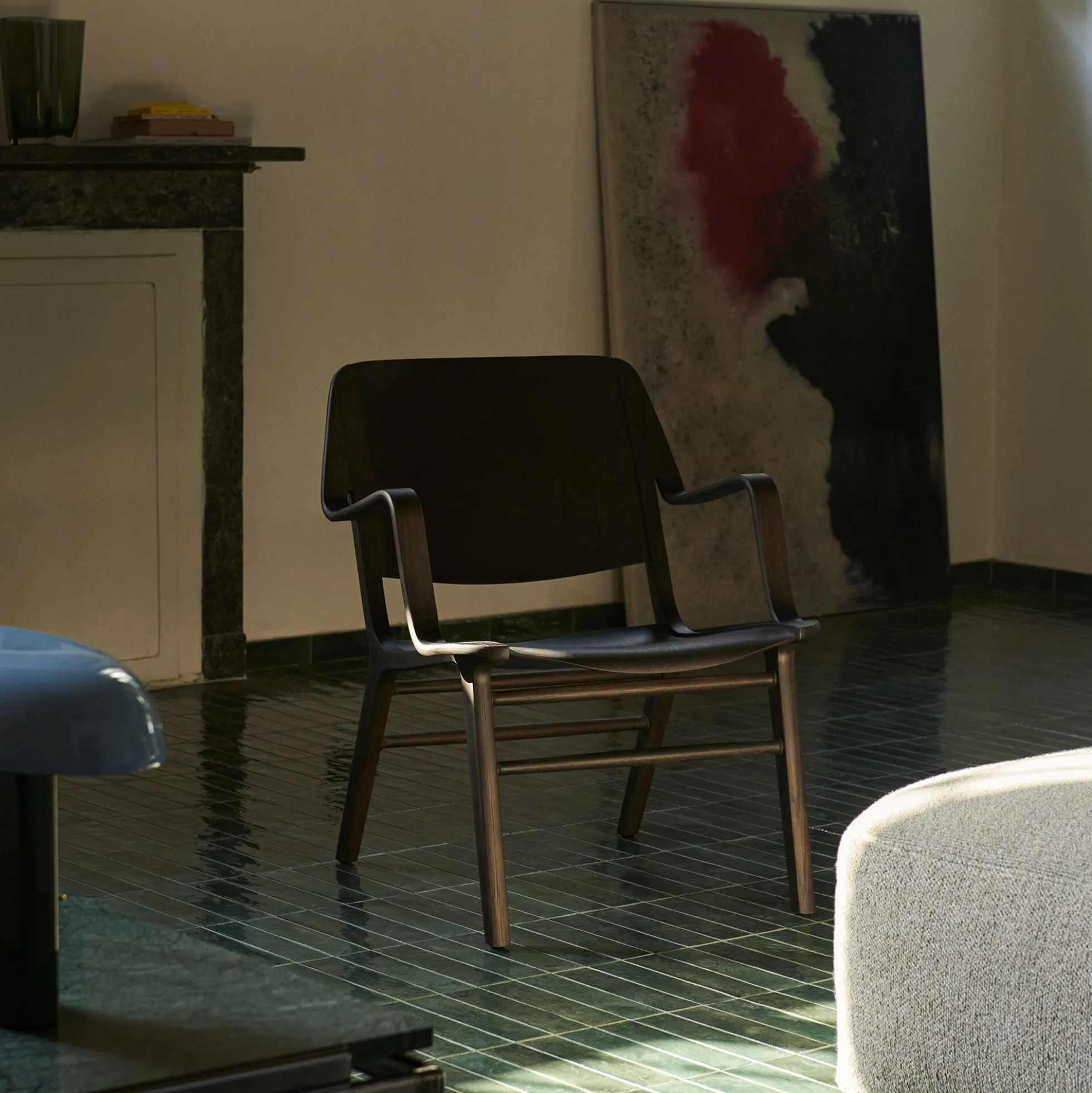 AX HM11 Lounge Chair, dark stained oak