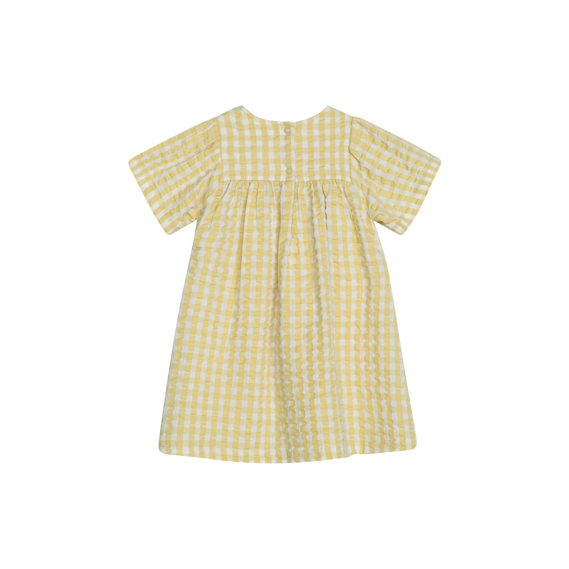 Baby Flair Dress, lemon checks