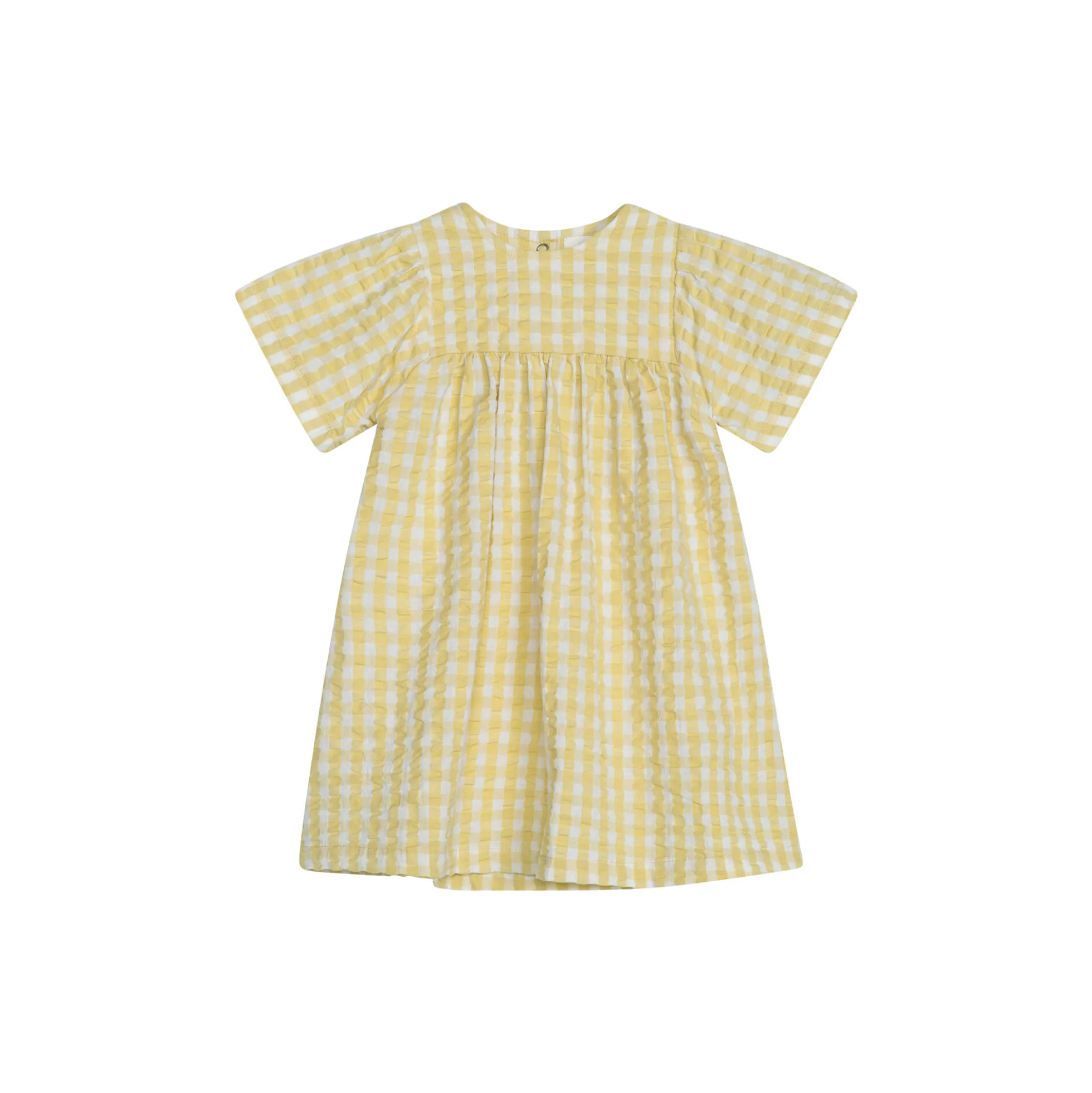 Baby Flair Dress, lemon checks