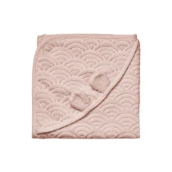 Baby håndklæde med hætte og ører, dusty rose