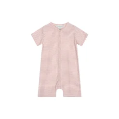 Baby Short Suit Stripe, coral/offwhite