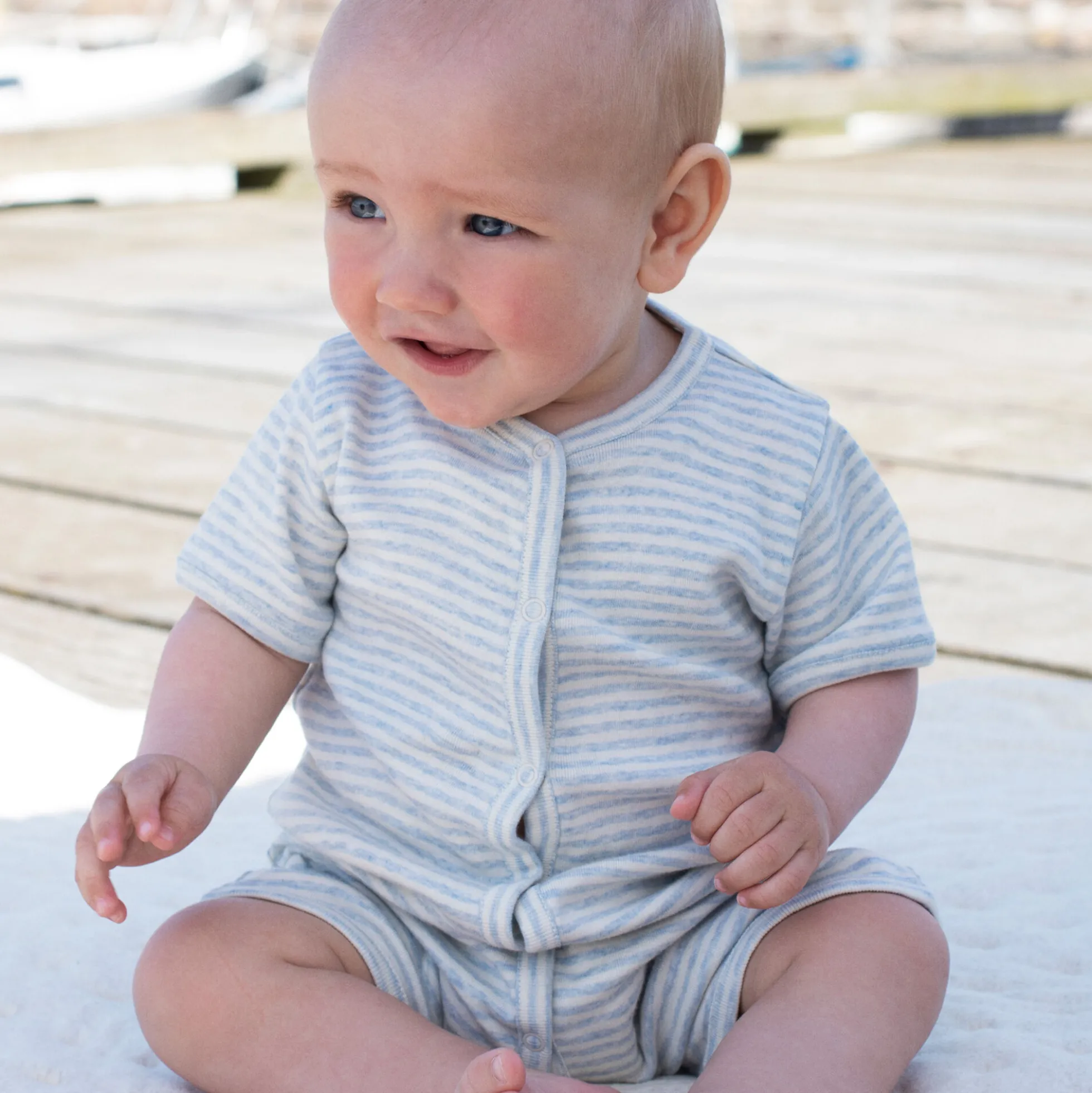 Baby Short Suit Stripe, mist/offwhite