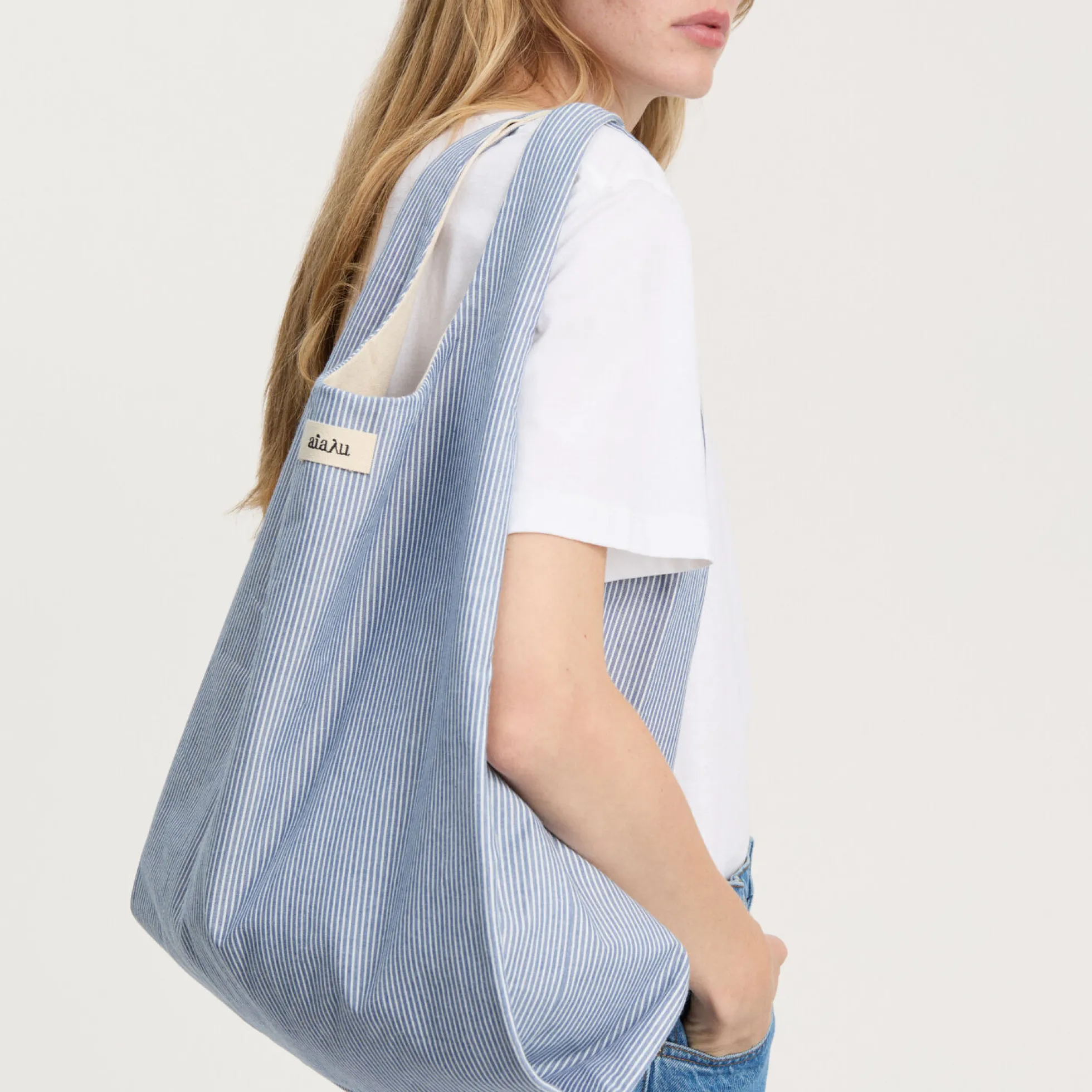 Bag Striped Medium, mix blue boy